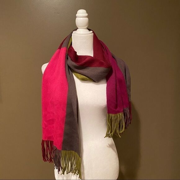 Bonnefoy Color Block Wool Blend Scarf - Picture 2 of 7